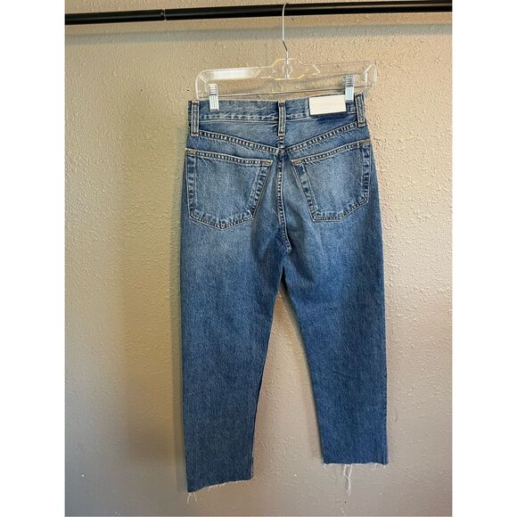 Re/Done Blue Straight Raw Hem Jeans Size 26 - Picture 4 of 6